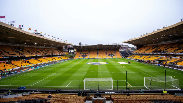 A photo taken inside Wolverhampton's Molineux Stadium in December 2022